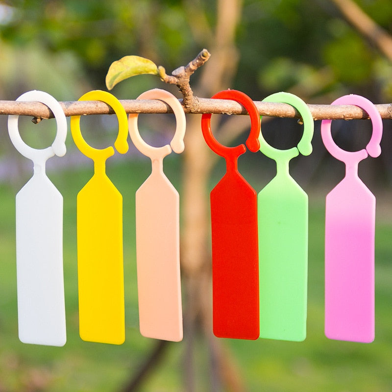 Garden Planting Tag Ring Hook Tree Markers Sign Heart Shape Plastic Waterproof Re-Usable Hanging Label Stakes For Flower Nursery - KiwisLove