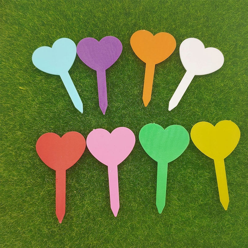 Garden Planting Tag Ring Hook Tree Markers Sign Heart Shape Plastic Waterproof Re-Usable Hanging Label Stakes For Flower Nursery - KiwisLove