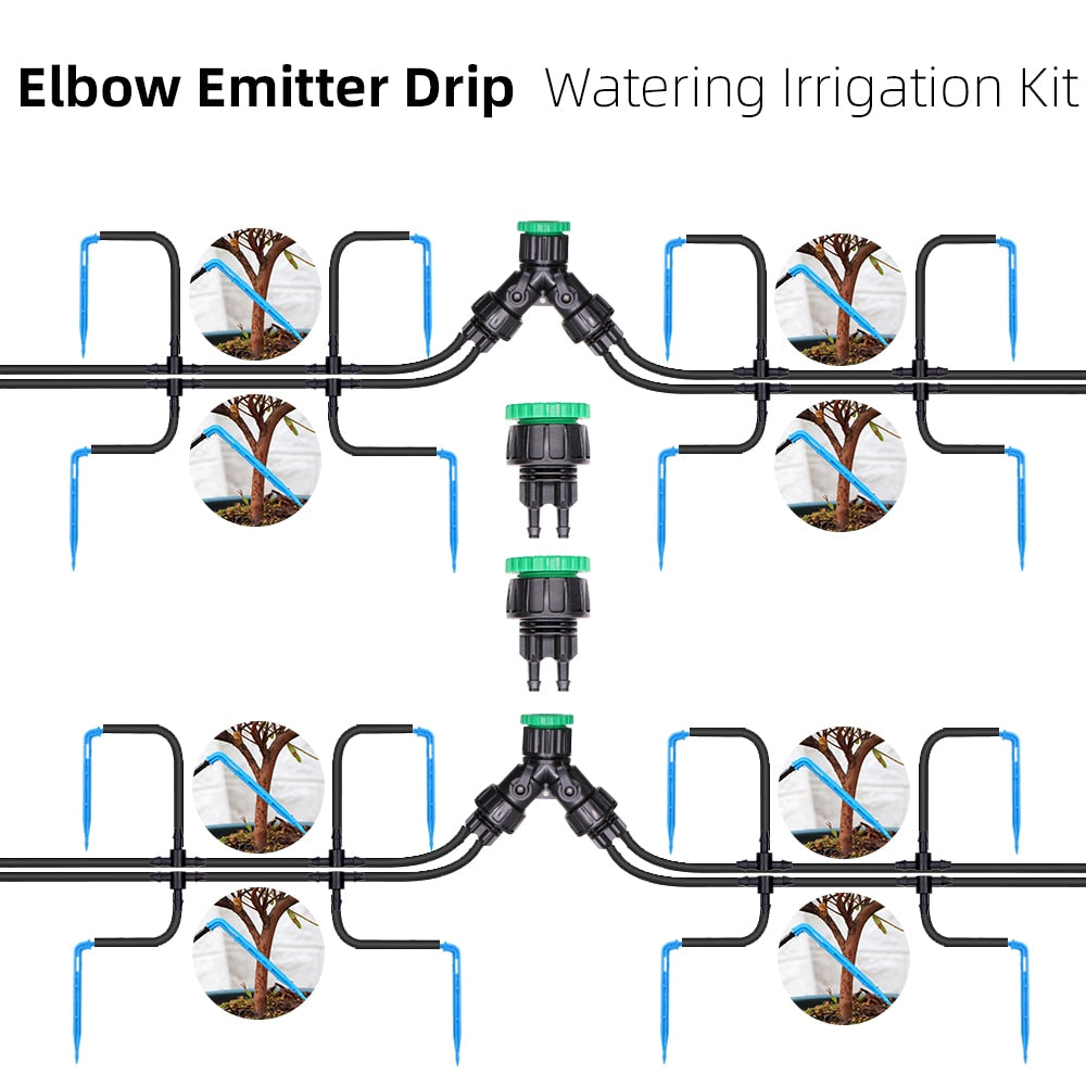 Greenhouse Blue Elbow Emitter Automatic Drip System - KiwisLove