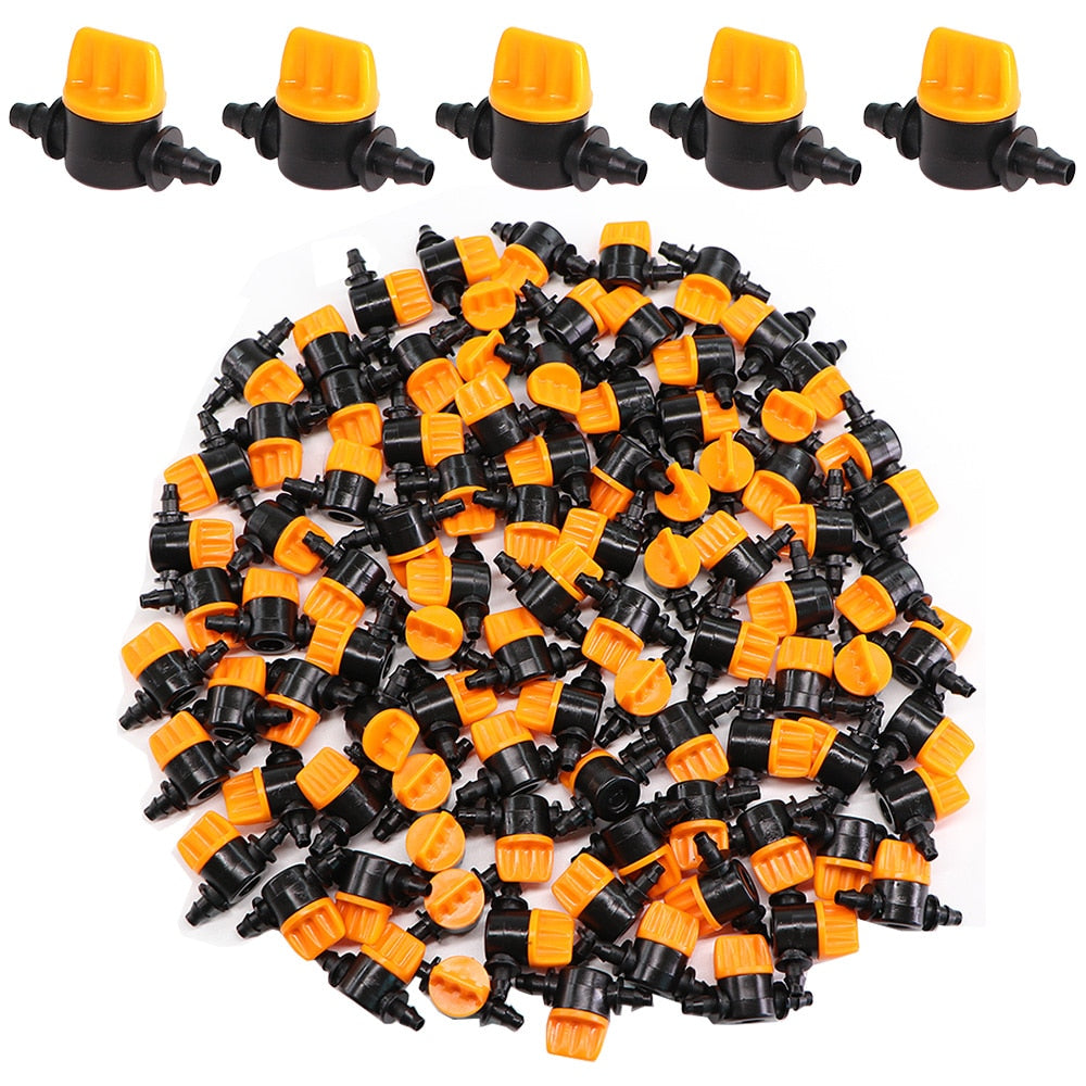 1/4'' Barbed Mini Valve Shut Off Coupling Connectors for 4/7mm Hose - KiwisLove
