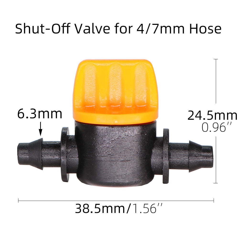 1/4'' Barbed Mini Valve Shut Off Coupling Connectors for 4/7mm Hose - KiwisLove