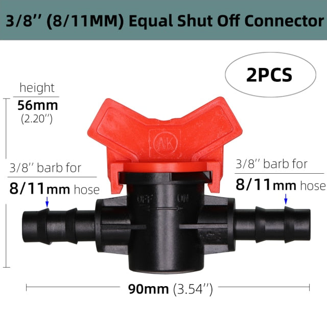 1/4'' Barbed Mini Valve Shut Off Coupling Connectors for 4/7mm Hose - KiwisLove