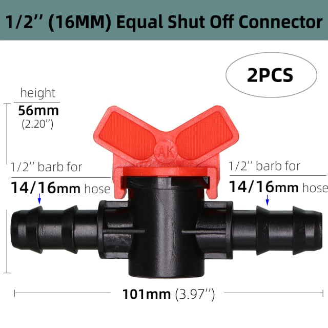 1/4'' Barbed Mini Valve Shut Off Coupling Connectors for 4/7mm Hose - KiwisLove
