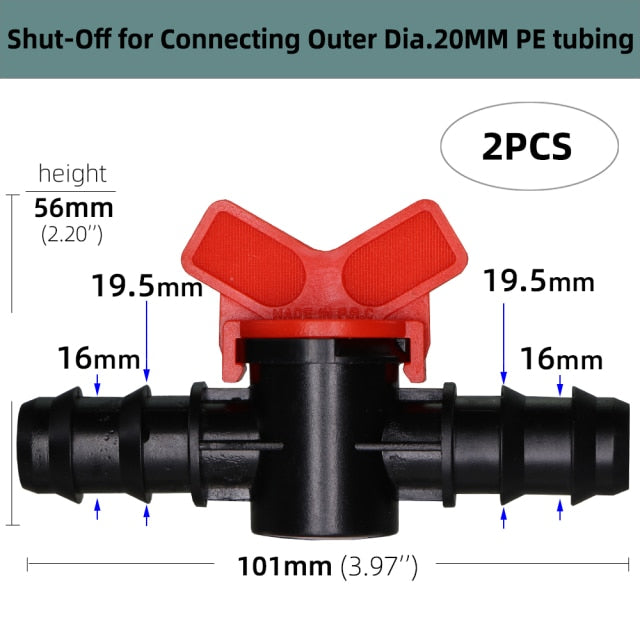 1/4'' Barbed Mini Valve Shut Off Coupling Connectors for 4/7mm Hose - KiwisLove