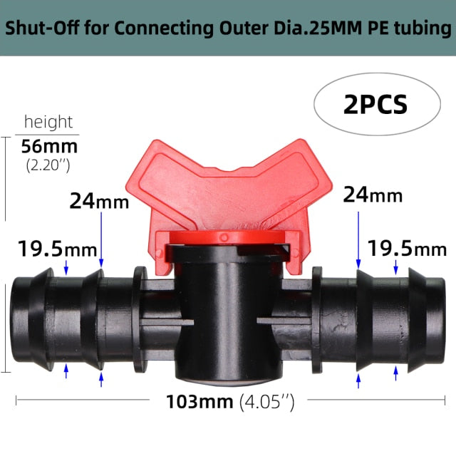 1/4'' Barbed Mini Valve Shut Off Coupling Connectors for 4/7mm Hose - KiwisLove