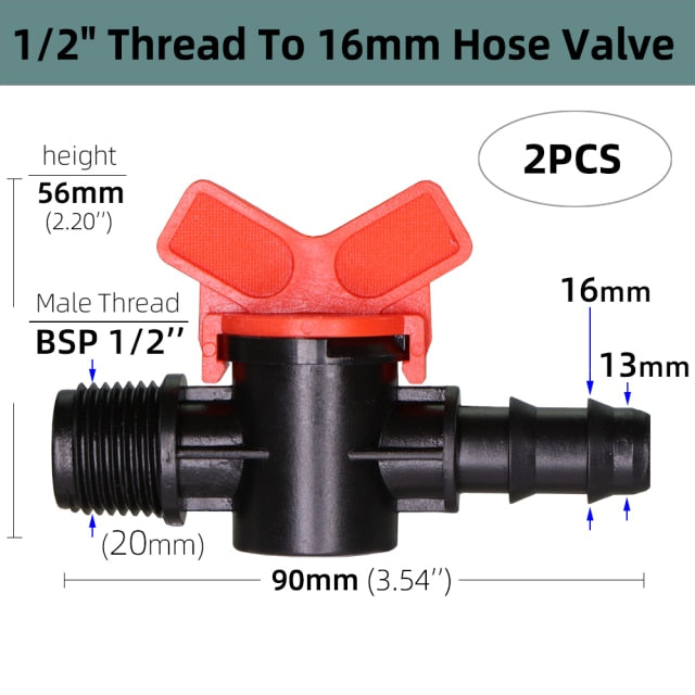 1/4'' Barbed Mini Valve Shut Off Coupling Connectors for 4/7mm Hose - KiwisLove