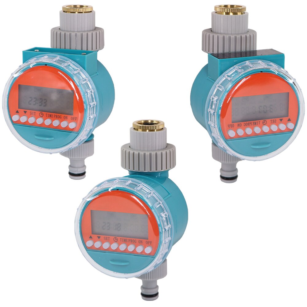 Water Timer Rain Sensor Solar LCD Double Dial Ball Valve Controller - KiwisLove