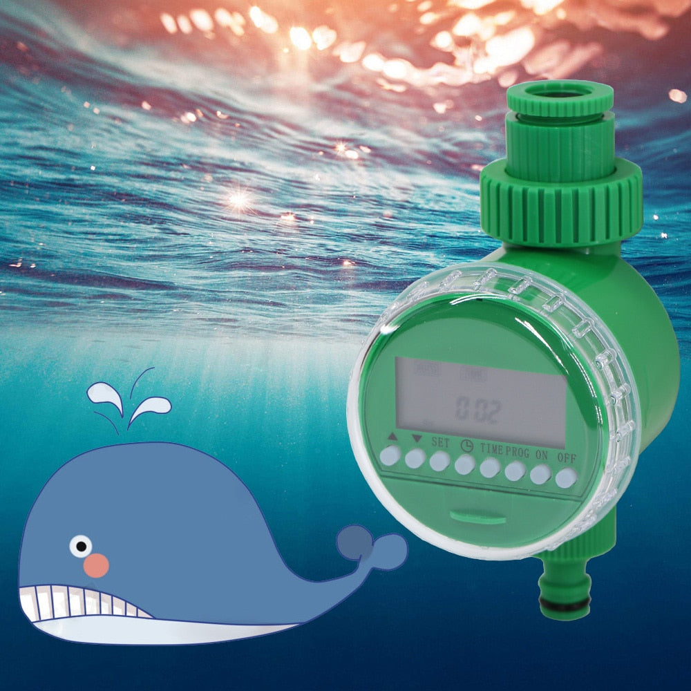 Water Timer Rain Sensor Solar LCD Double Dial Ball Valve Controller - KiwisLove