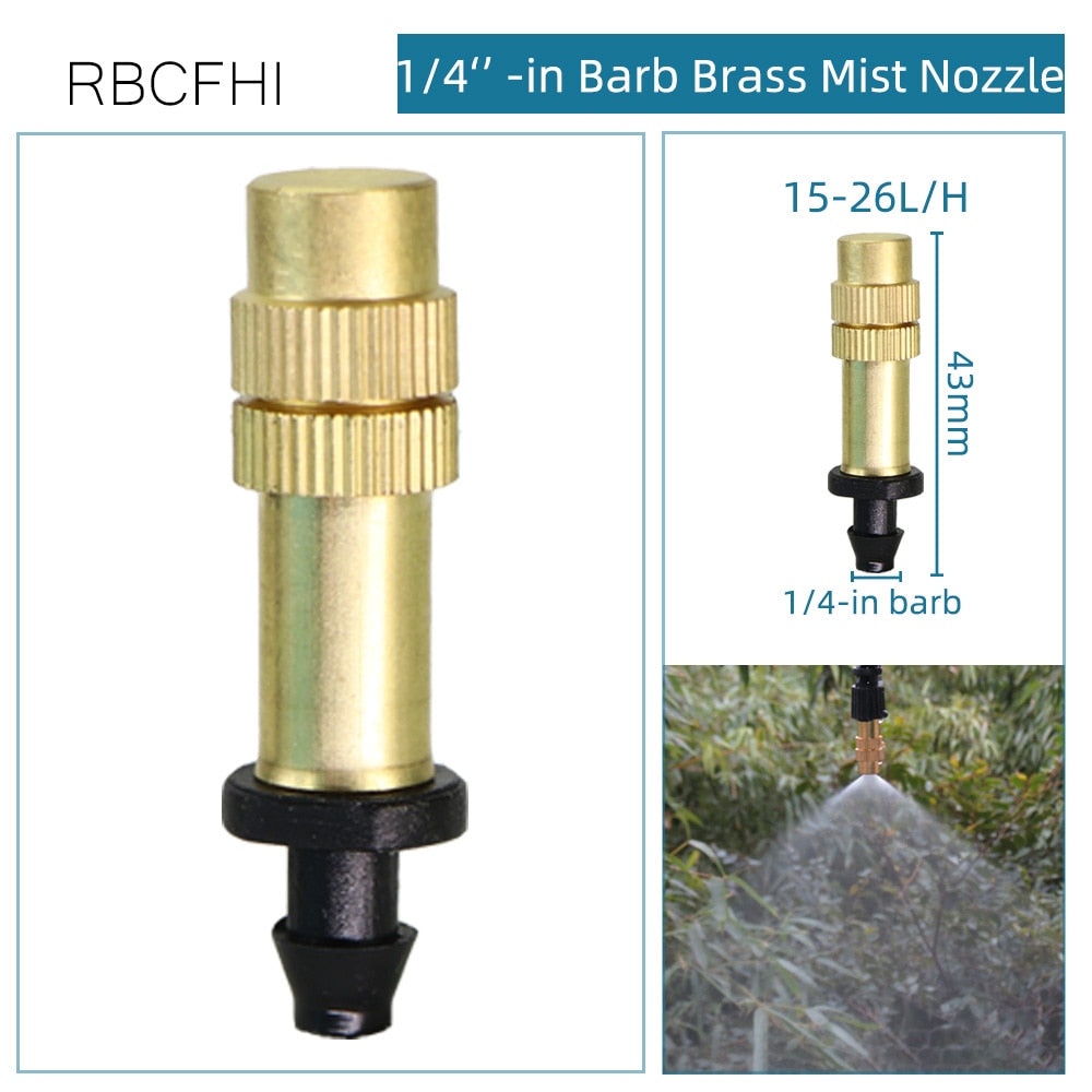 Garden Brass Misting Watering Nozzle Single Barb Connector - KiwisLove