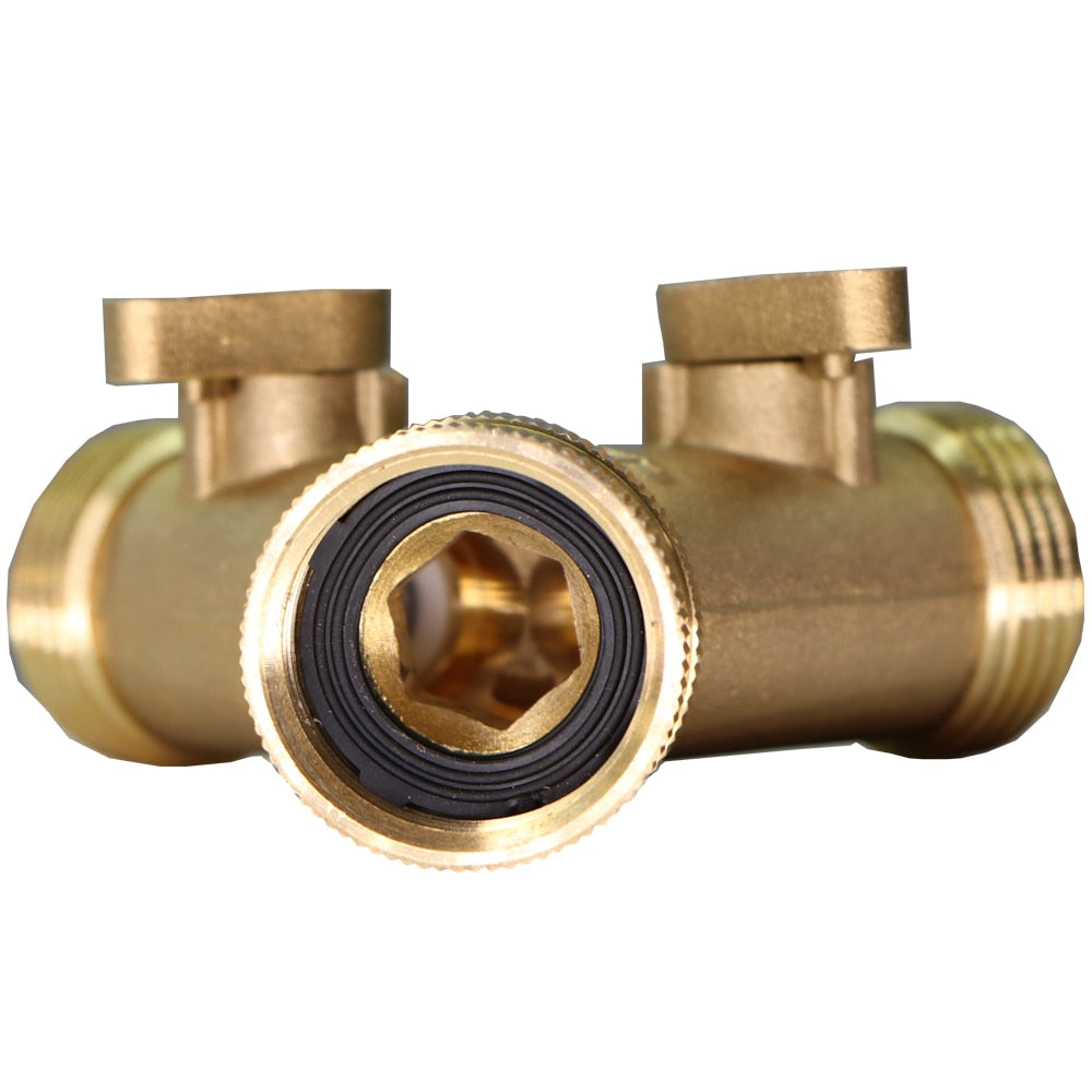 Garden Brass 3/4 Inch Thread Splitter Copper Y Irrigation Valve 5/8" - KiwisLove