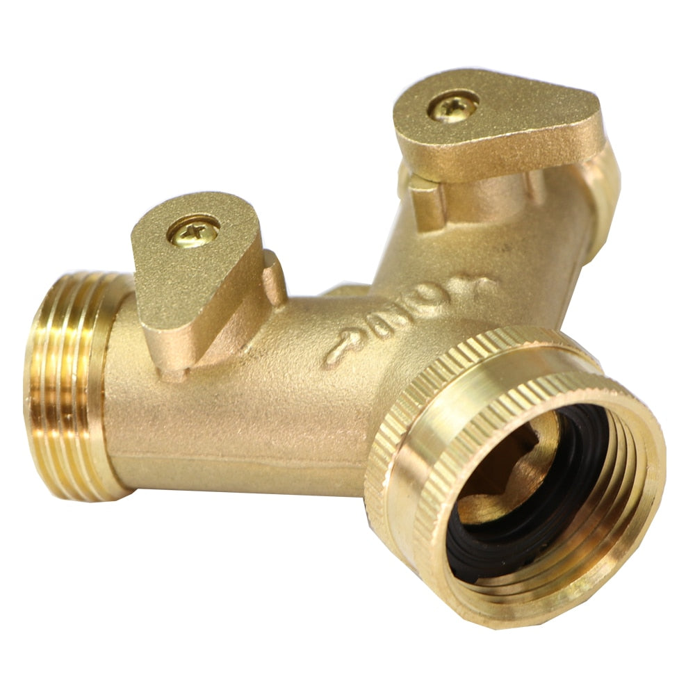 Garden Brass 3/4 Inch Thread Splitter Copper Y Irrigation Valve 5/8" - KiwisLove