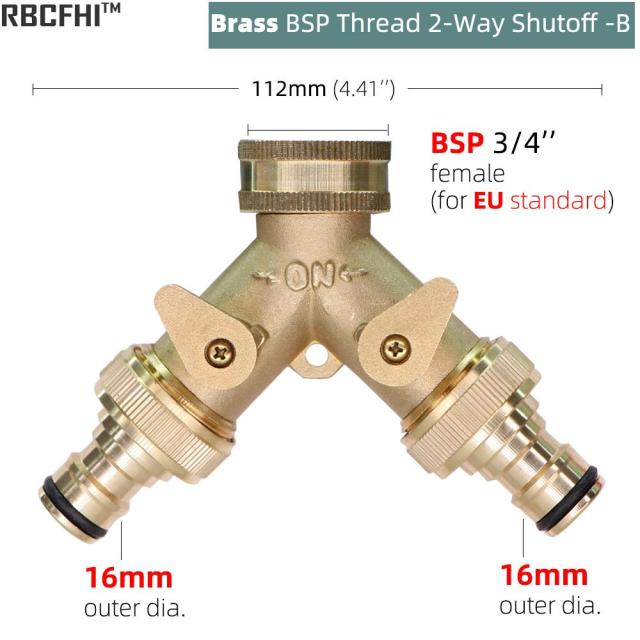 Garden Brass 3/4 Inch Thread Splitter Copper Y Irrigation Valve 5/8" - KiwisLove