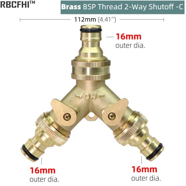 Garden Brass 3/4 Inch Thread Splitter Copper Y Irrigation Valve 5/8" - KiwisLove