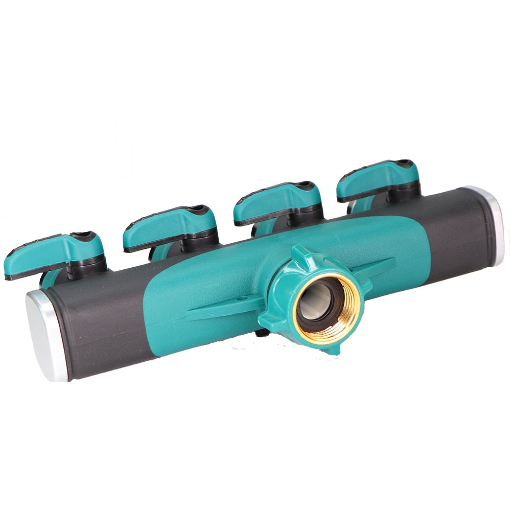 4-Way Water Splitter Zinc Alloy Body Shut Off Valve Faucet Adapter - KiwisLove