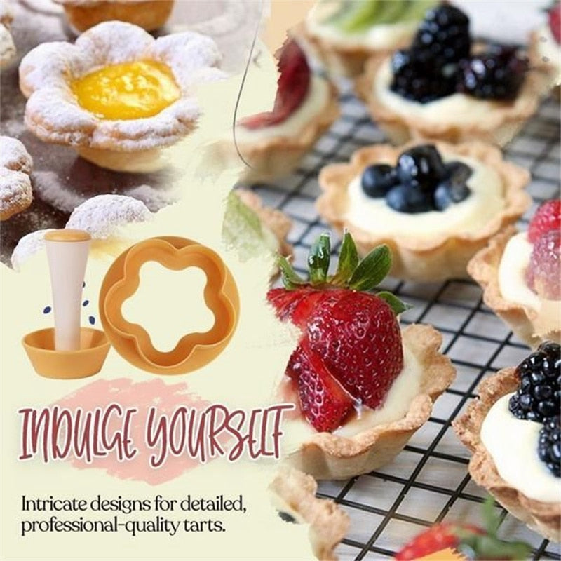 Pastry Dough Tamper Kit Kitchen Flower Round Cookie Cutter - KiwisLove
