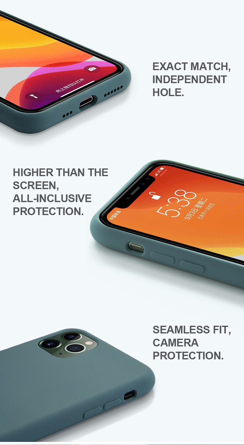 Silicone Case For iPhone 11 12  Pro  Max  Full Cover - KiwisLove