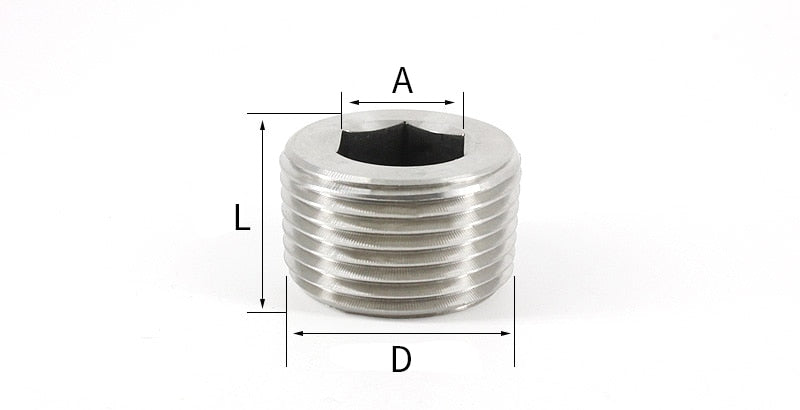 Stainless Steel 304 Hexagon Pipe Countersunk End Plug Fitting Water Gas Oil - KiwisLove