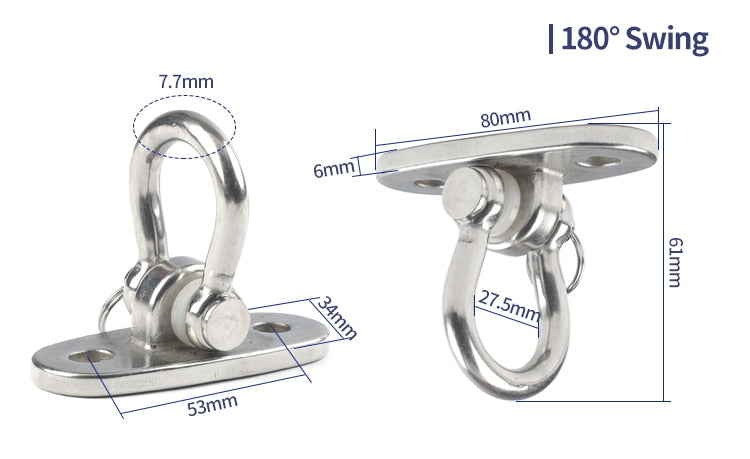 SUS304 Rotary Swing Fixed Plate Heavy Duty Swing Hangers Sets Yoga Hanging Chair - KiwisLove