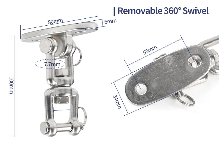 SUS304 Rotary Swing Fixed Plate Heavy Duty Swing Hangers Sets Yoga Hanging Chair - KiwisLove