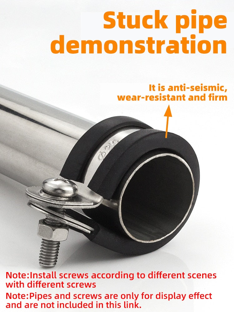 304 stainless steel Rubber Lined P Clips R-type pipe clampCable Mounting Hose Pipe  Clamp hose clamp fixed clamp pipe bracket - KiwisLove