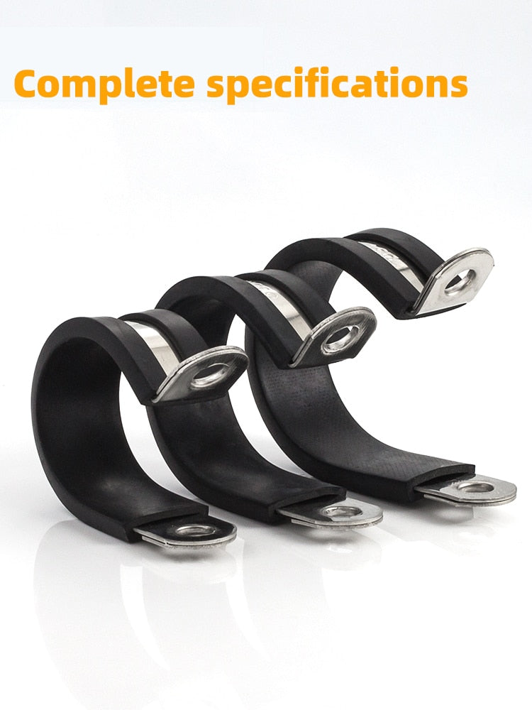 304 stainless steel Rubber Lined P Clips R-type pipe clampCable Mounting Hose Pipe  Clamp hose clamp fixed clamp pipe bracket - KiwisLove