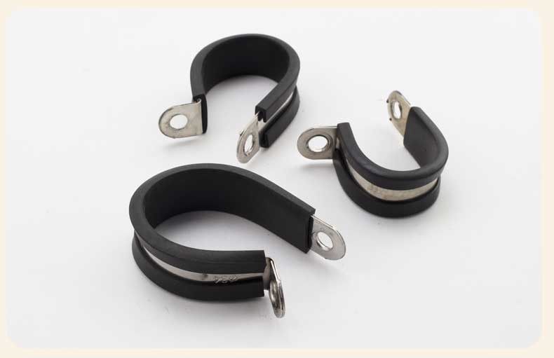 304 stainless steel Rubber Lined P Clips R-type pipe clampCable Mounting Hose Pipe  Clamp hose clamp fixed clamp pipe bracket - KiwisLove