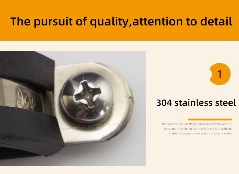 304 stainless steel Rubber Lined P Clips R-type pipe clampCable Mounting Hose Pipe  Clamp hose clamp fixed clamp pipe bracket - KiwisLove