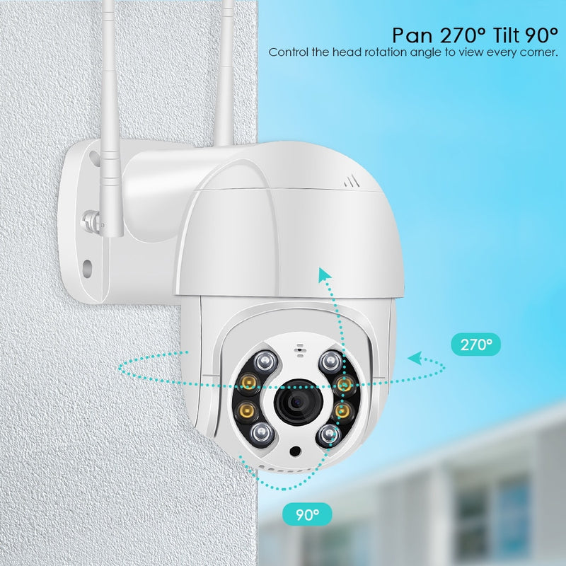 PTZ Wifi IP Camera Cloud 4X Digital Zoom Outdoor AI Human Detect - KiwisLove