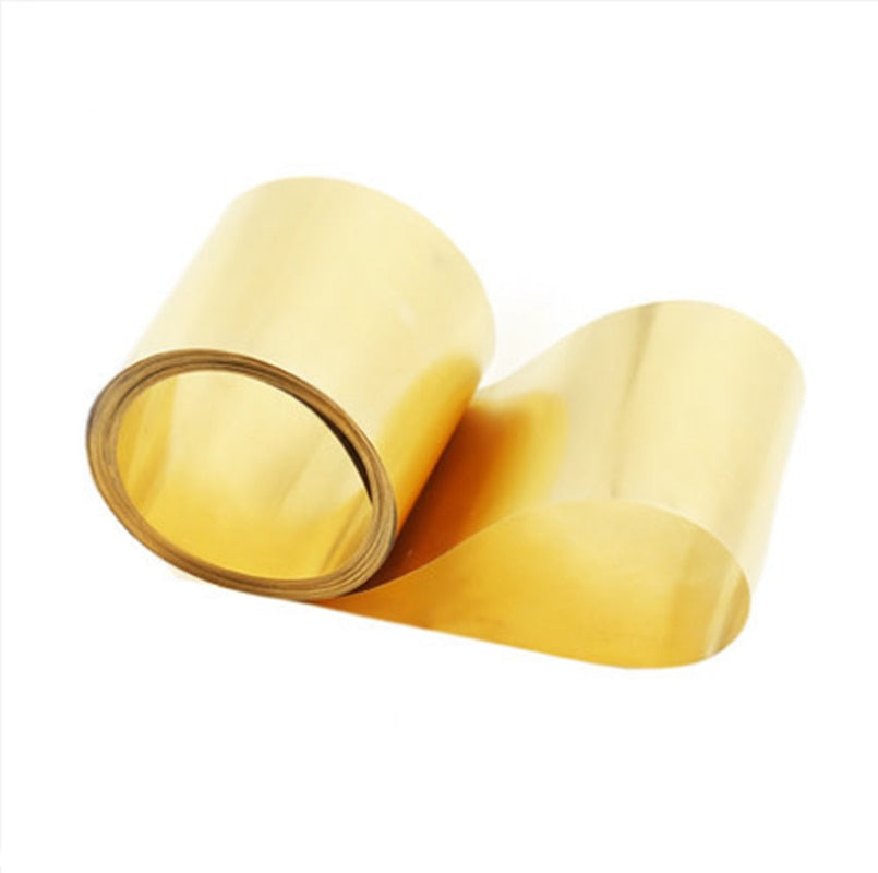 1 Meter/Roll Thin Brass Sheet Strip Gold Film High Purity Brass Foil Plate H62 - KiwisLove
