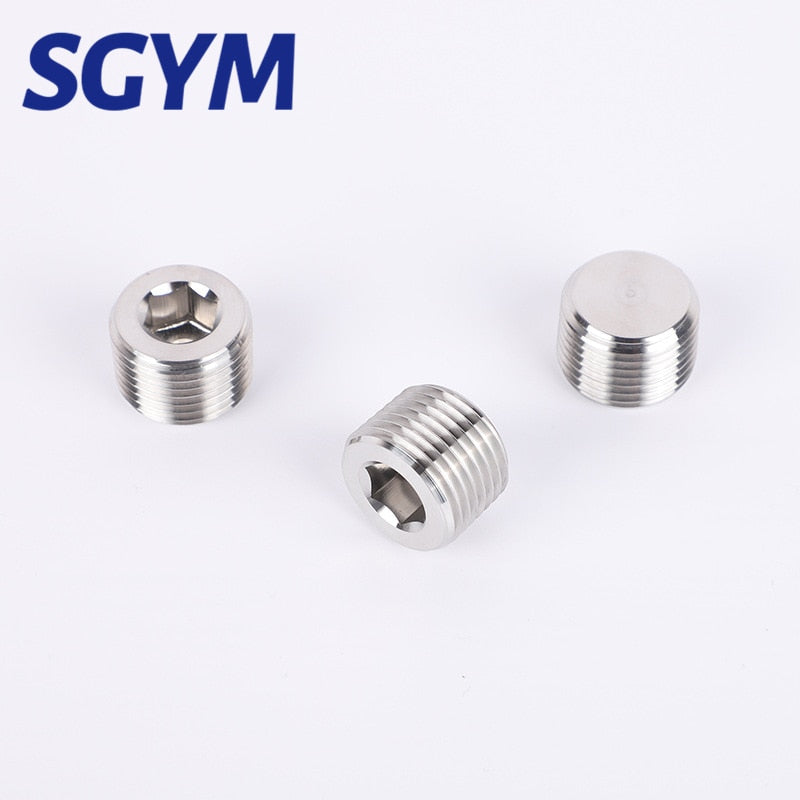 Stainless Steel 304 Hexagon Pipe M8*1 M12*1.5 M14*1.5 M20*1.5 Male Countersunk End Plug Fitting Water Gas Oil - KiwisLove