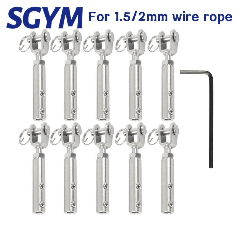 10 pcs Cable Railing Fork Jaw Tension Terminal Fitting Toggle Anchor - KiwisLove