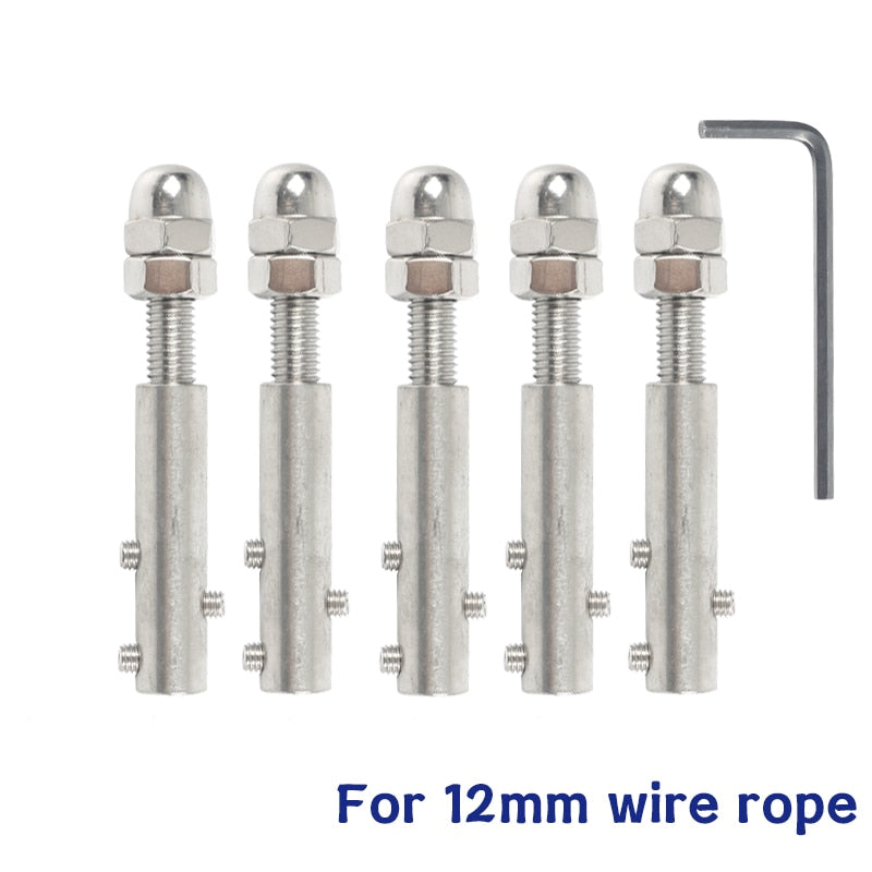 10pcs 12mm Wire Rope Threaded Stud Tension End Fitting - KiwisLove