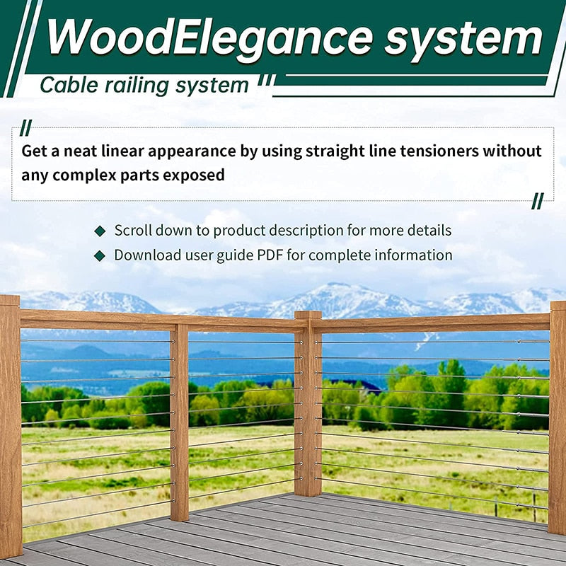 50 Sets Cable Railing Kit 1/8" Swage Toggle Turnbuckle - KiwisLove