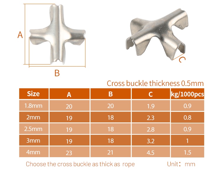 100pcs Cross Clip Network Buckle 304 Stainless Steel - KiwisLove