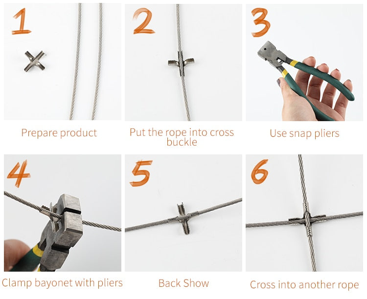 100pcs Cross Clip Network Buckle 304 Stainless Steel - KiwisLove