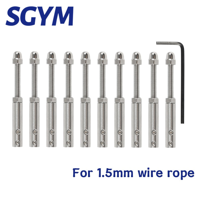 10pcs  1.5mm Wire Rope Threaded Stud Tension End Fitting - KiwisLove