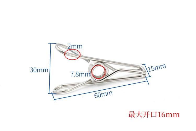 100pcs  304 Stainless Steel Clip Strong Large Windproof - KiwisLove