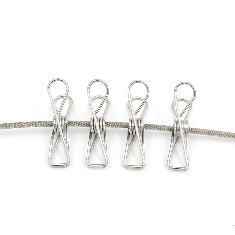 50PCS  304 Stainless Steel Clip Strong Large Windproof - KiwisLove