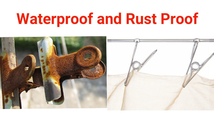 10PCS 304 Stainless Steel Clip Strong Large Windproof - KiwisLove