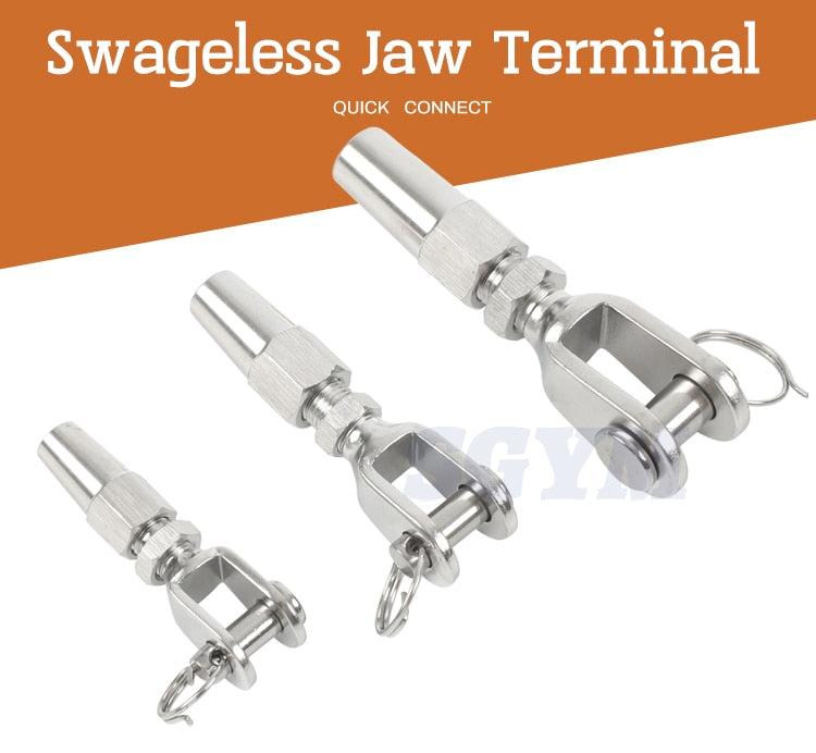 Wire Rope 316 Stainless Steel Swageless Fork Jaw Terminal Cable - KiwisLove