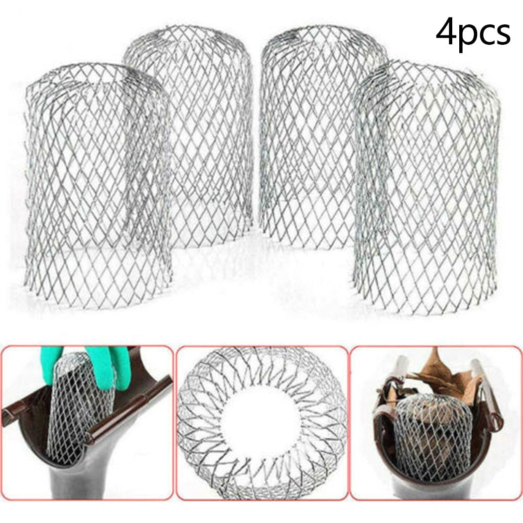 Metal Mesh Gutter Guard Filters for Roof Downspouts – 4 Pack Aluminum - KiwisLove