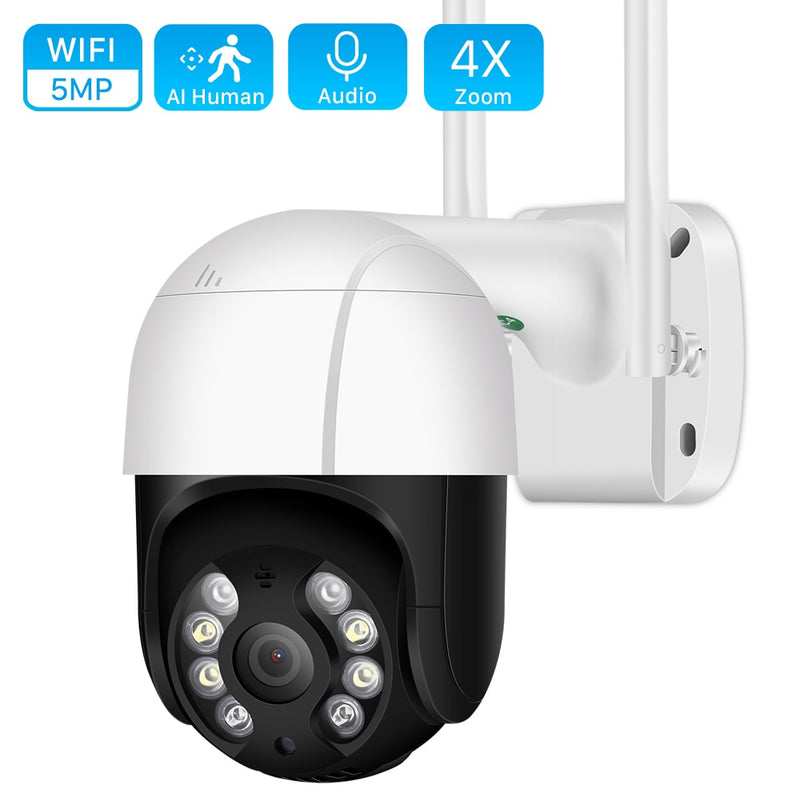 2MP/5MP PTZ Wifi Camera Outdoor HD 4X Zoom Ai Human Detect Auto Tracking - KiwisLove