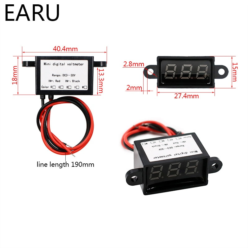 Car Boat LED Display Module Voltmeter Voltage Tester Panel Meter Gauge Motorcycle - KiwisLove