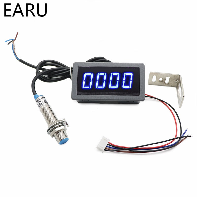 1Set Measuring Gauge 4 Digital  LED Tachometer RPM Speed Meter - KiwisLove