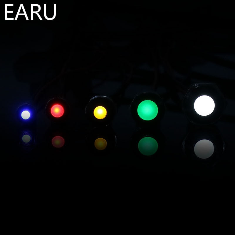 Flat Head Waterproof IP67 Metal LED Warning Indicator Light Signal Lamp - KiwisLove