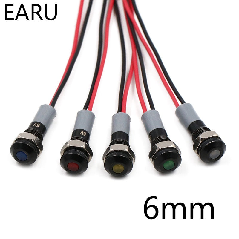 Flat Head Waterproof IP67 Metal LED Warning Indicator Light Signal Lamp - KiwisLove