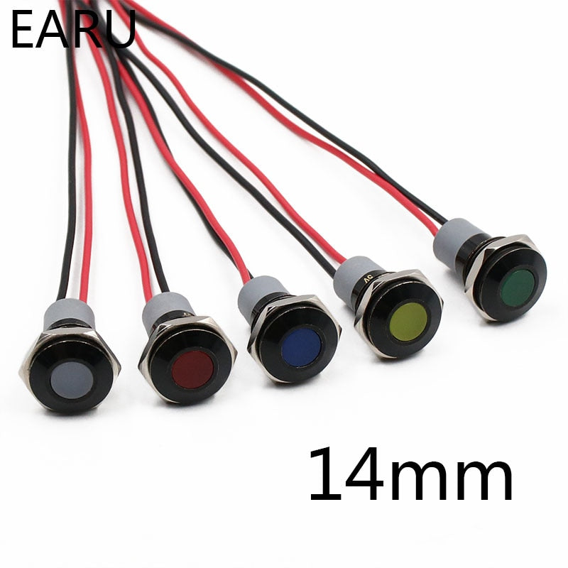 Flat Head Waterproof IP67 Metal LED Warning Indicator Light Signal Lamp - KiwisLove