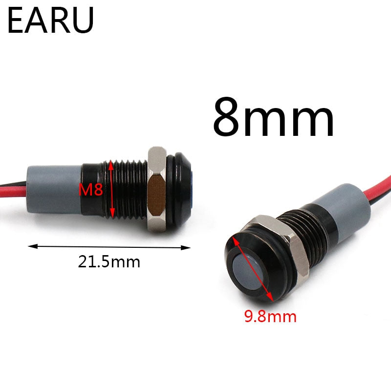 Flat Head Waterproof IP67 Metal LED Warning Indicator Light Signal Lamp - KiwisLove