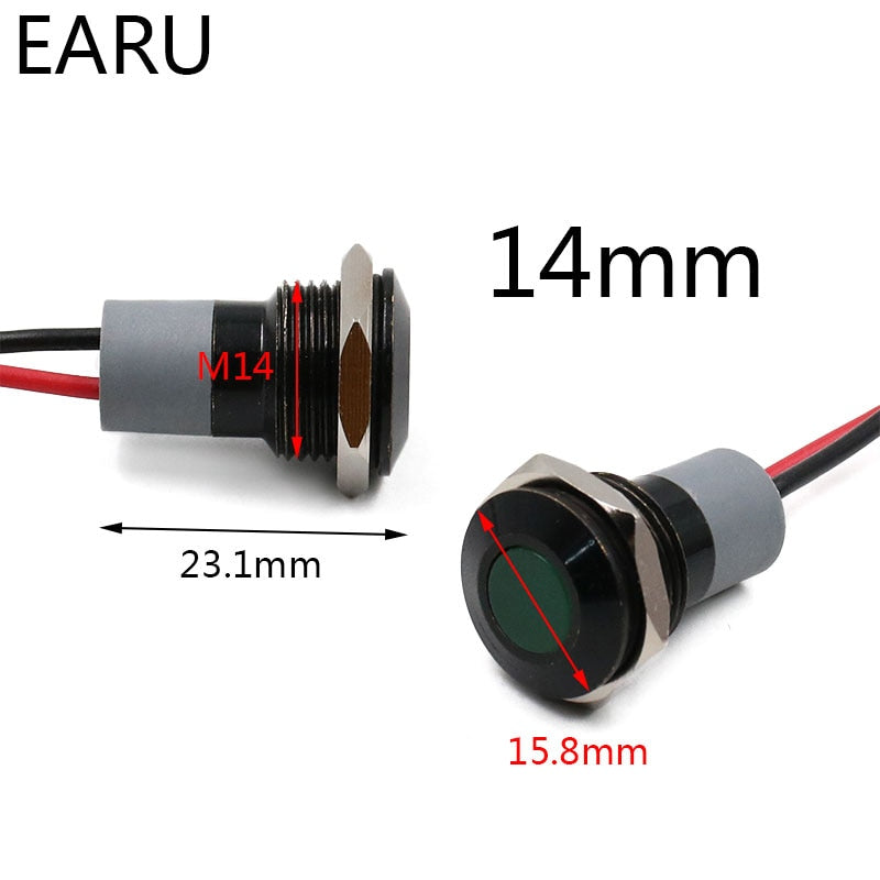 Flat Head Waterproof IP67 Metal LED Warning Indicator Light Signal Lamp - KiwisLove
