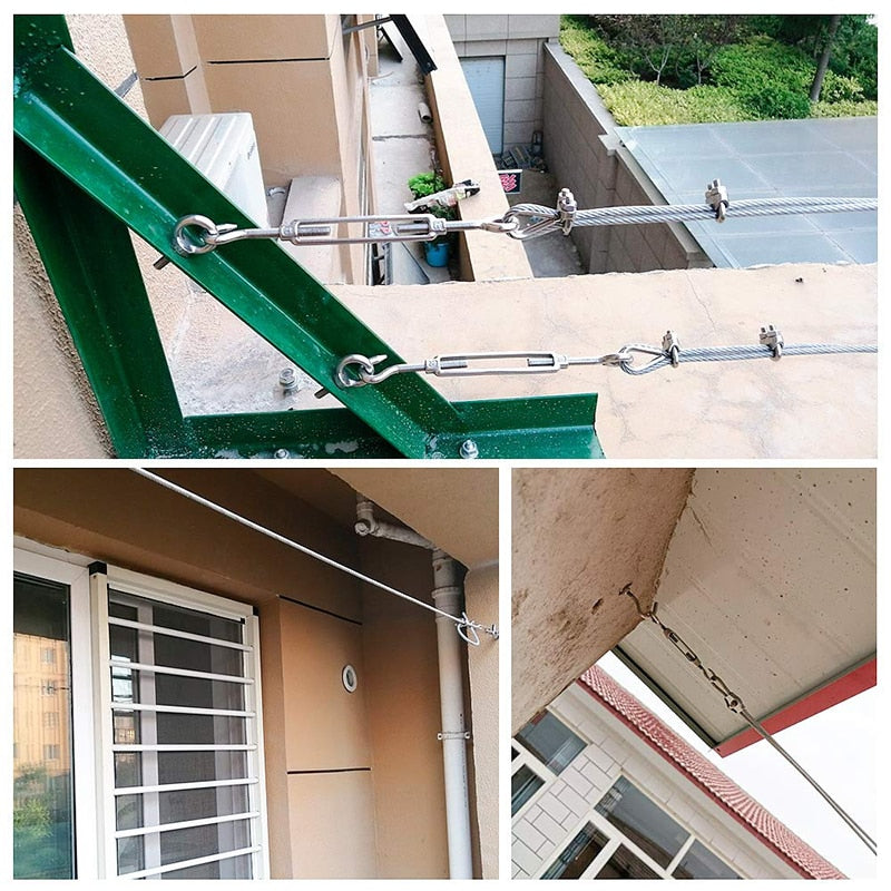 30M PVC Coated 2mm Flexible Wire Rope  Kit - KiwisLove